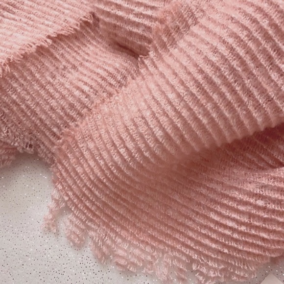LC LAUREN CONRAD Scarf Fringe Wrap Shawl Blanket Winter Rose Pink One Size - Picture 3 of 9